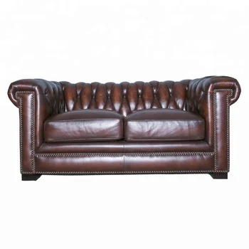 Burnished Leather Hand Rubbed Chesterfield Sofa Set View Leather Chesterfield Sofa Set