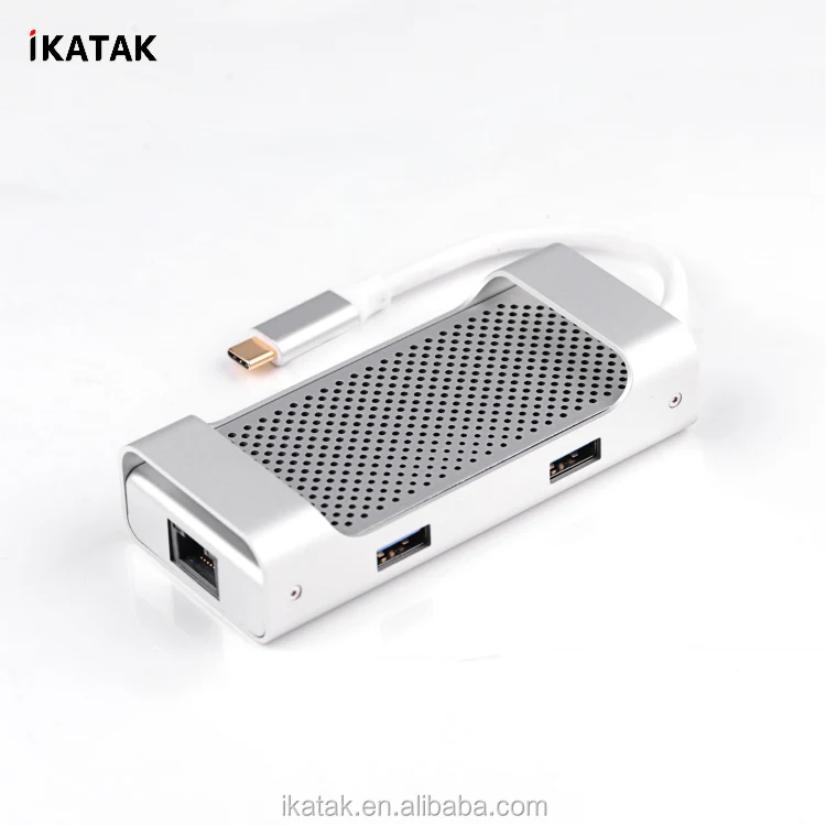 2019 New Arrivals Sink Heat Design 7 in 1 Adapter HDMI RJ45 USB3.0 TF SD card Reader USB Type-C Hub