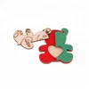 Custom Cute Natural Wood Bear Shaped Pendant Setting Frame Charm