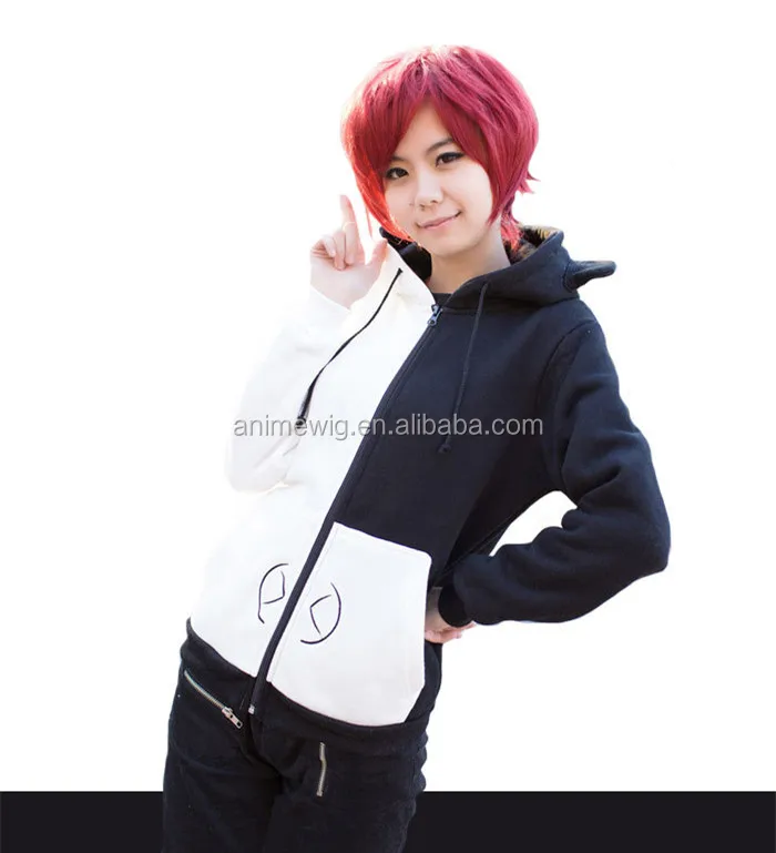 Anime Danganronpa Monokuma Cosplay Unisex Jacket Hoodie Sweatshirt Coat 