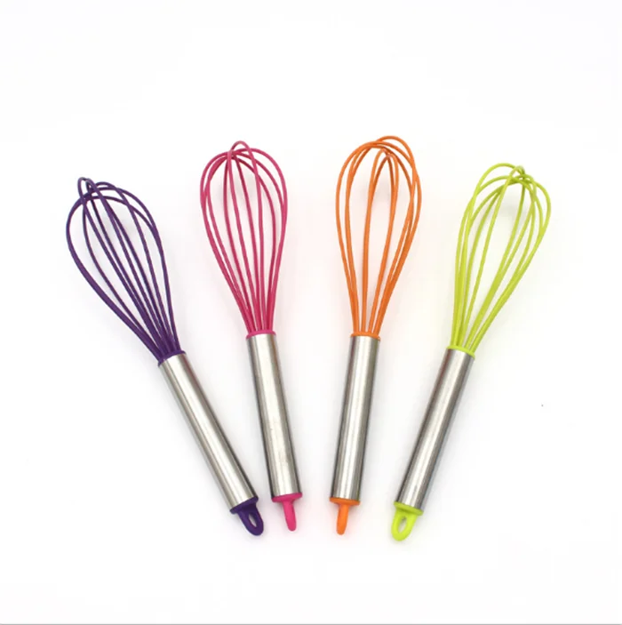 High Quality Colorful Silicone Egg Whisk,Stainless Steel Egg Whisk