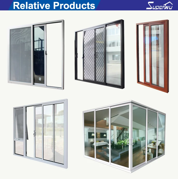 Soundproof dust proof aluminum bullet proof stained glass sliding doors guide