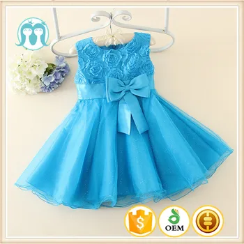 Blue and Purple Flower Girl Dress