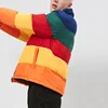clothing prices india color block down coat winter men in 100% polyester fabric