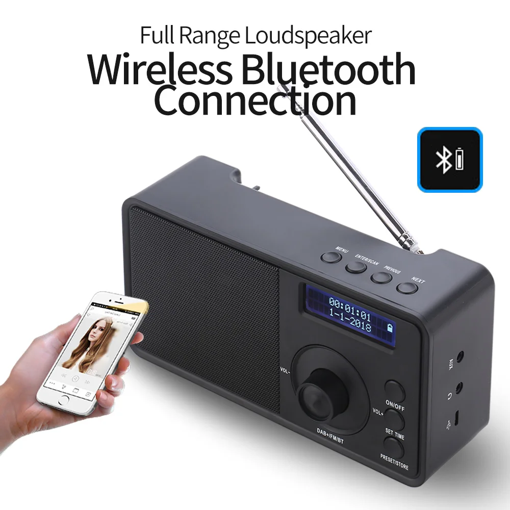 Best Vintage Dab Digital Radio Portable Alarm Clock Dab+ Fm Radio With