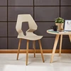 Wholesale high quality popular colorful plastic stackable leisure armless restaurant dining room cafe chair with wooden leg