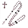 Sundysh Mexican Rosary, Crystal Catholic Rosaries Chain for Woman, 5 Decade Rasarios