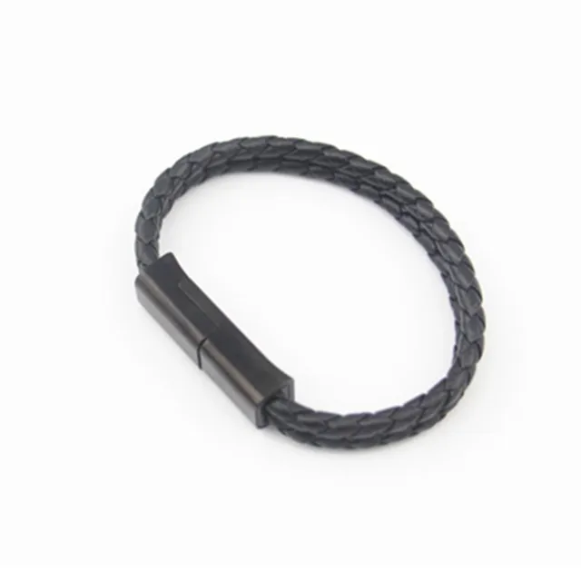 24K gold plating connector Leather Bracelet Usb Data Charging Cable for 8pin phone - ANKUX.COM