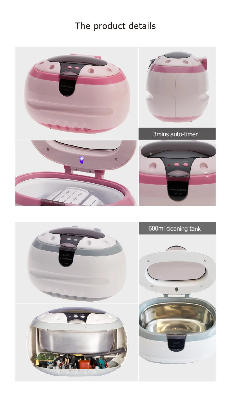CD-2800 BEST 600ml Ultrasonic Cleaner Bath Timer for Jewelry Brush Glasses