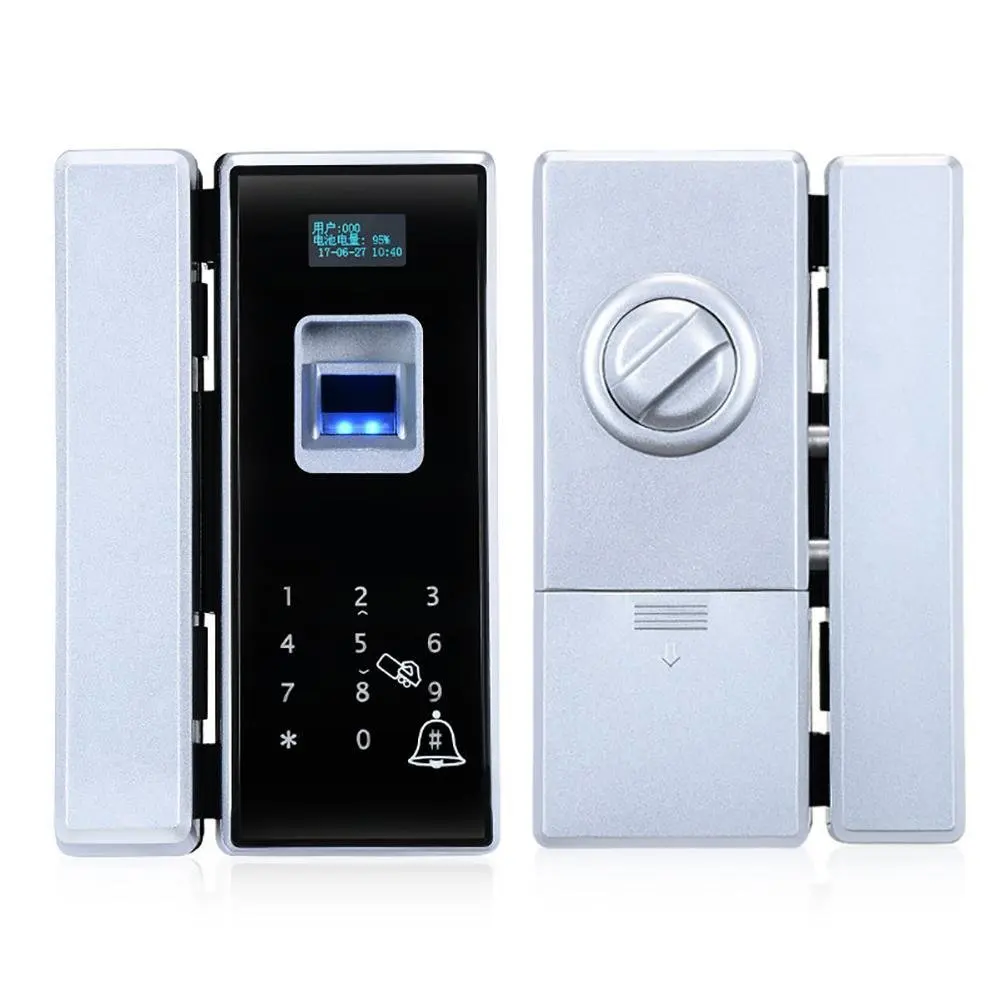 TDJDYQ Glass Door Biometrics Fingerprint Lock/Password/ Smart Card/Remote Control Sensor Lock Keyless Entry Intelligent Electronic Locks Used for Office