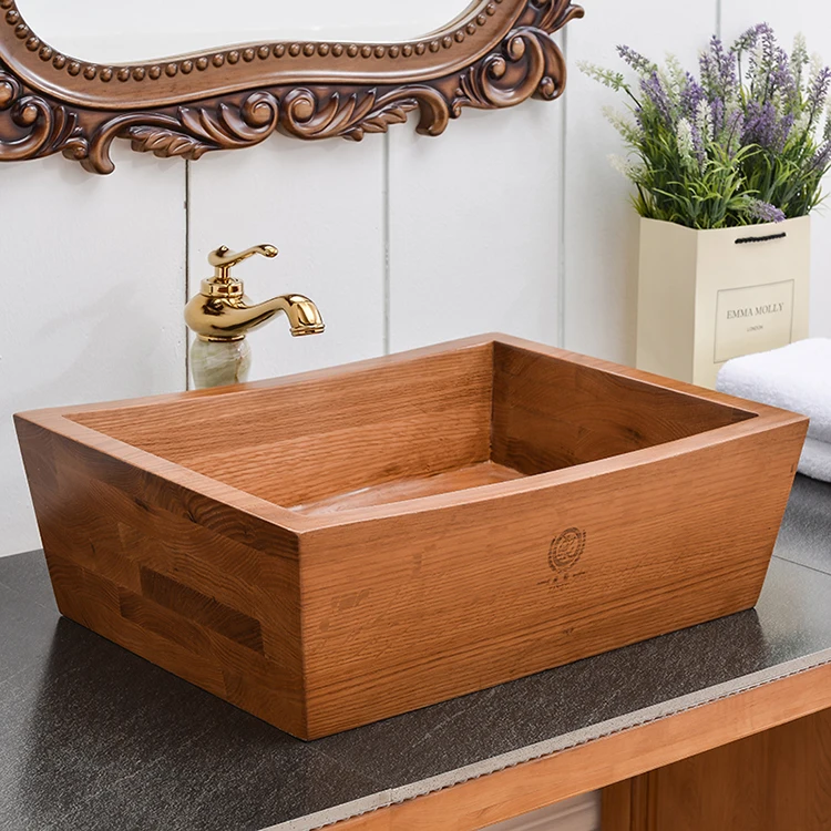 luxury bathroom Sink Wash wooden Basin hotel decor