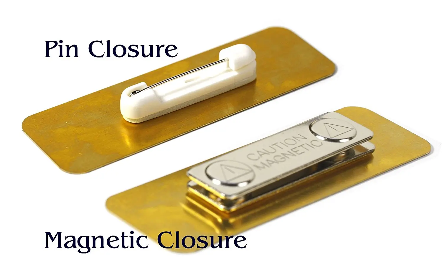 Metal Name Badges Custom Engraved,Brushed Gold Solid Brass Plate Name