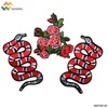 Wholesale flower rose embroidered snake embroidery patch iron fr clothing patches