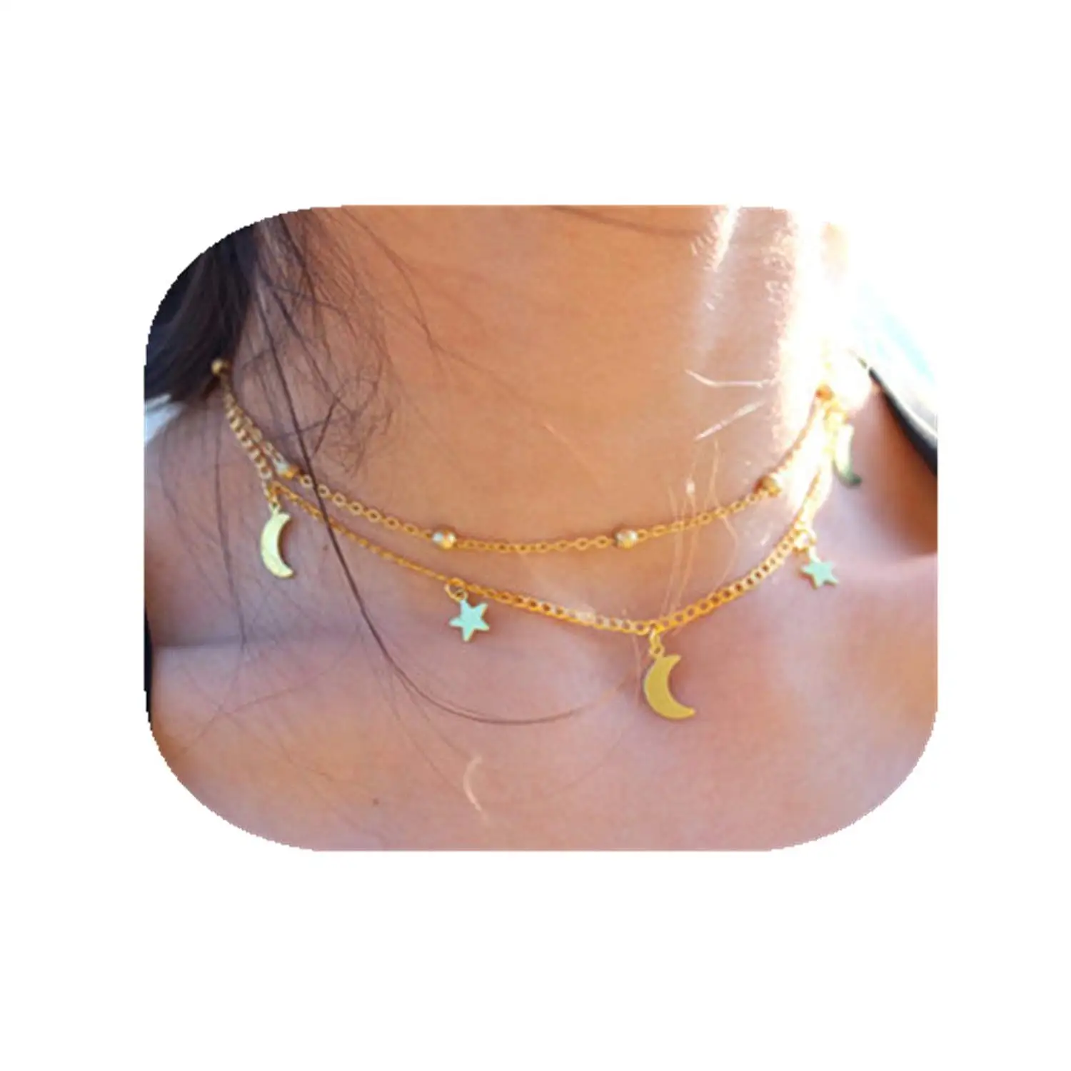 crescent moon necklace with star