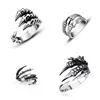 2017 Men's open hooded titanium steel ring eagle dragon claw Open halloween skeleton ring dragon engagement rings