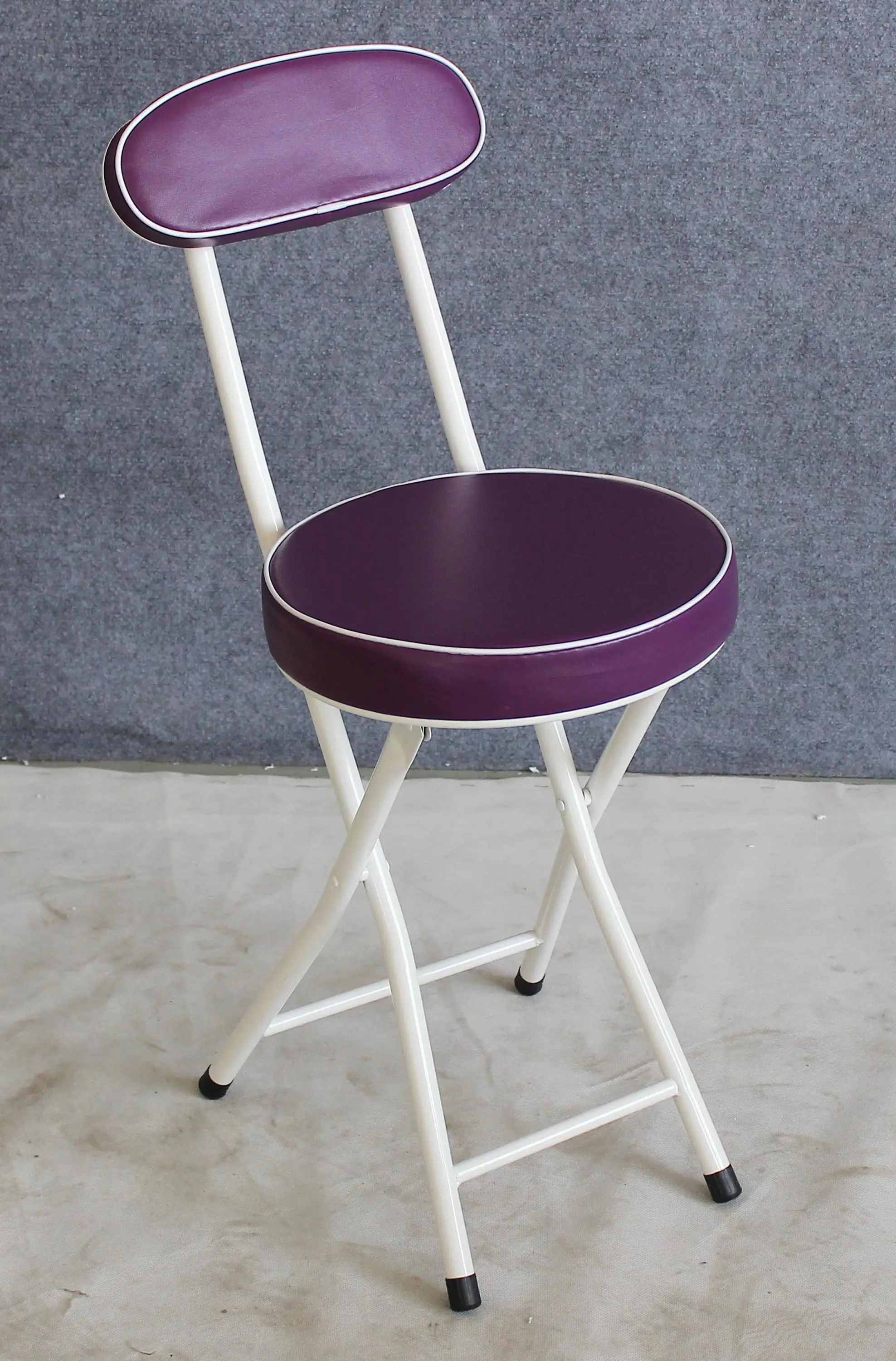 Small Round Folding Chair With Durable And Padded Seating