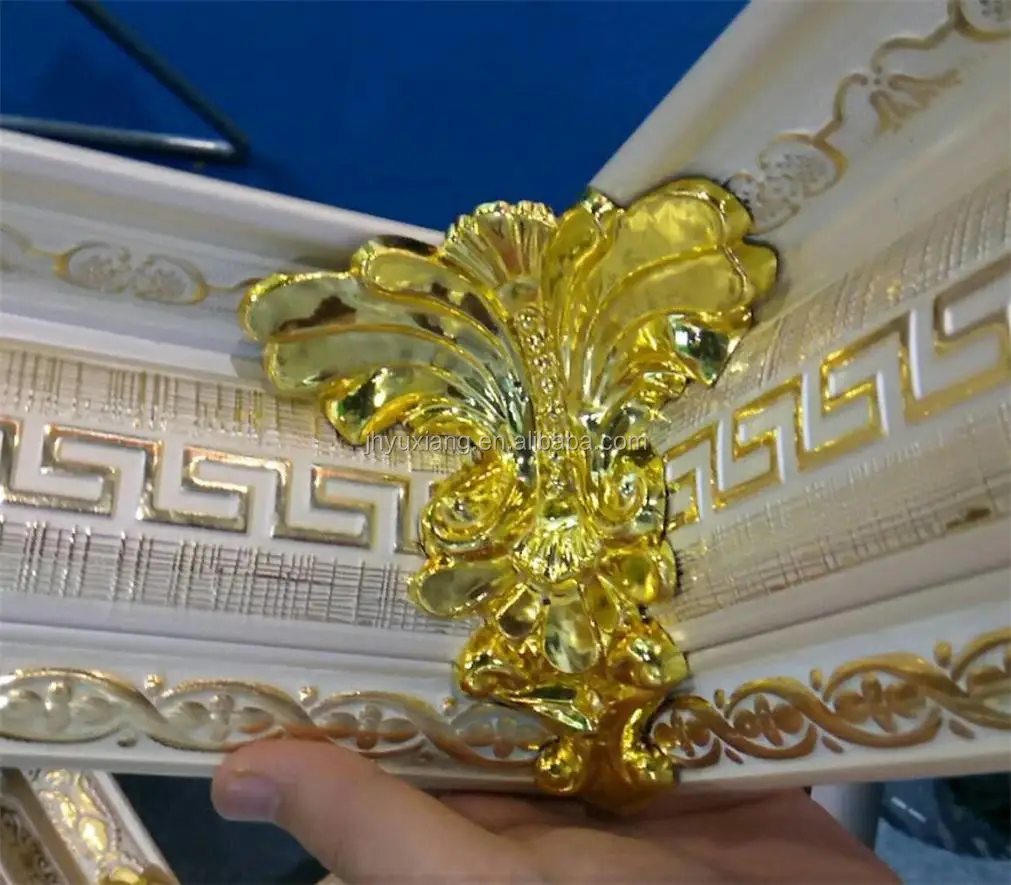 Parche De Unión De Esquina De Plástico De Color Dorado Para Moldura De