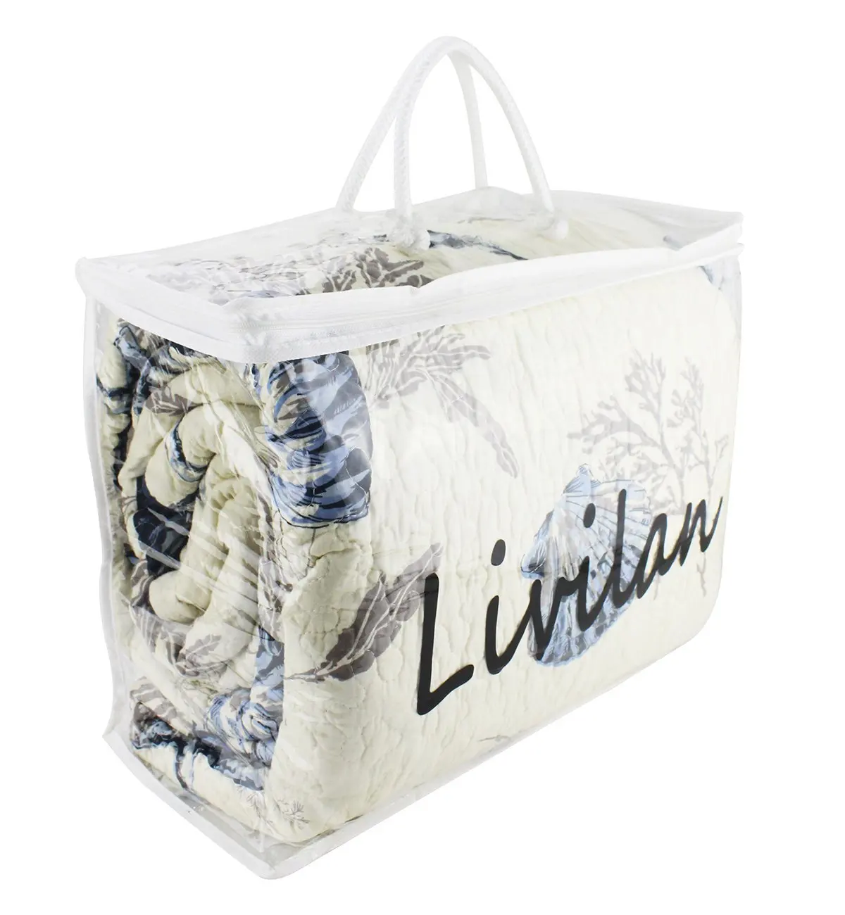 Livilan Clear Heavy Duty Vinyl Zippered Storage Bags,17X13X7 Inch, Pack Of 1 Jumbo Closet Storage Bag For Garment Bedding Toy