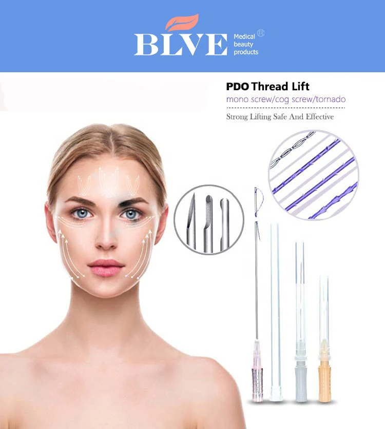 Popular Best Selling No Surgery Pdo Thread Double Needle Fish Bone Molding Blunt L Needle For