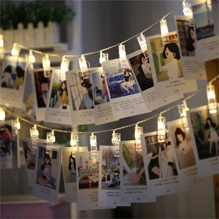 30Led Led Photo Clips String Light 12FT Warm White Wedding Party Home Decor Hanging Photos Pictures Indoor Fairy Lights String