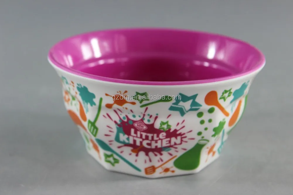 Food Grade 2 Tone Melamine Round Dinner Bowls For Kids