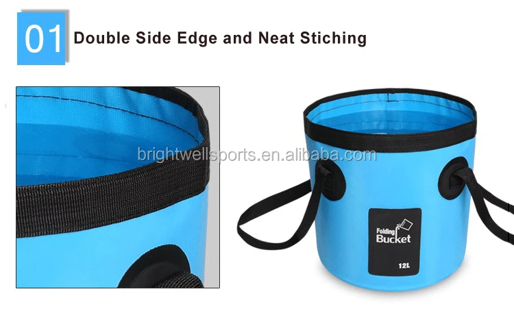 Wholesale Outdoor Folding Fishing Bucket Ocean Dry Collapsible PVC Wetty Bucket