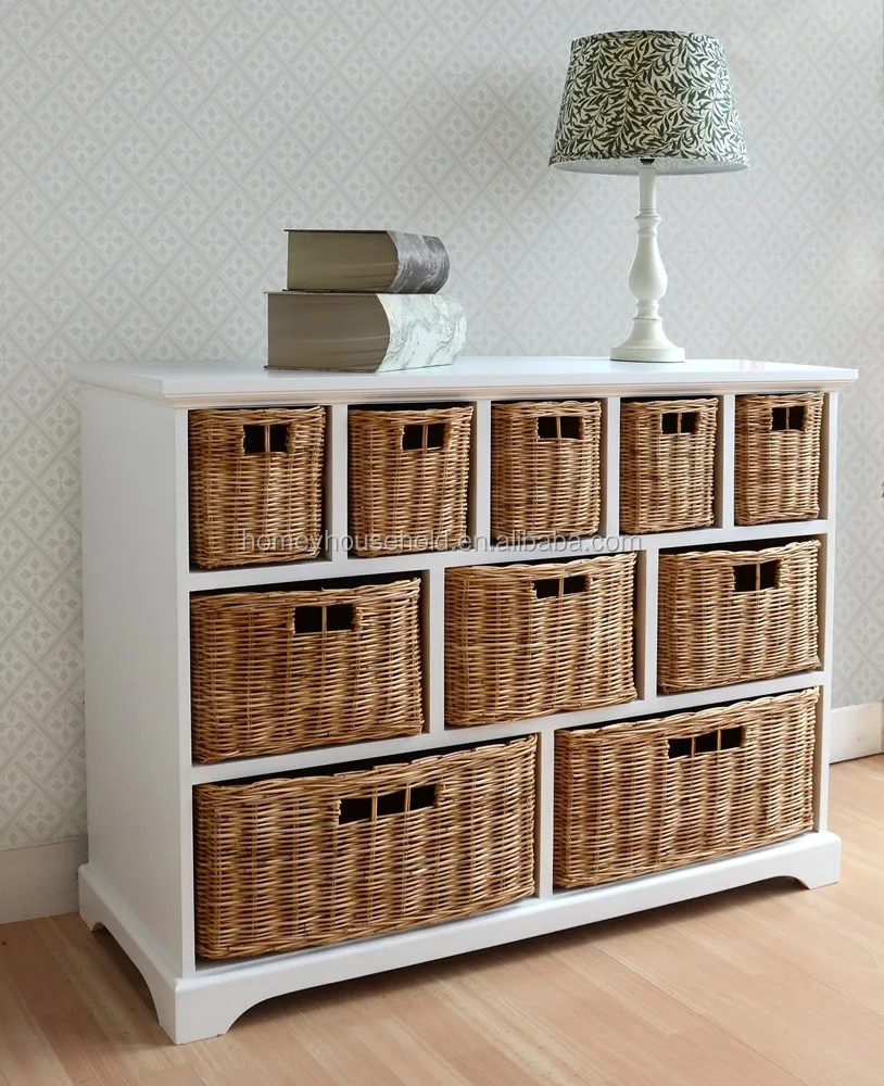 Handmade And Painting Wicker Storage Cabinet Corner Cabinet With