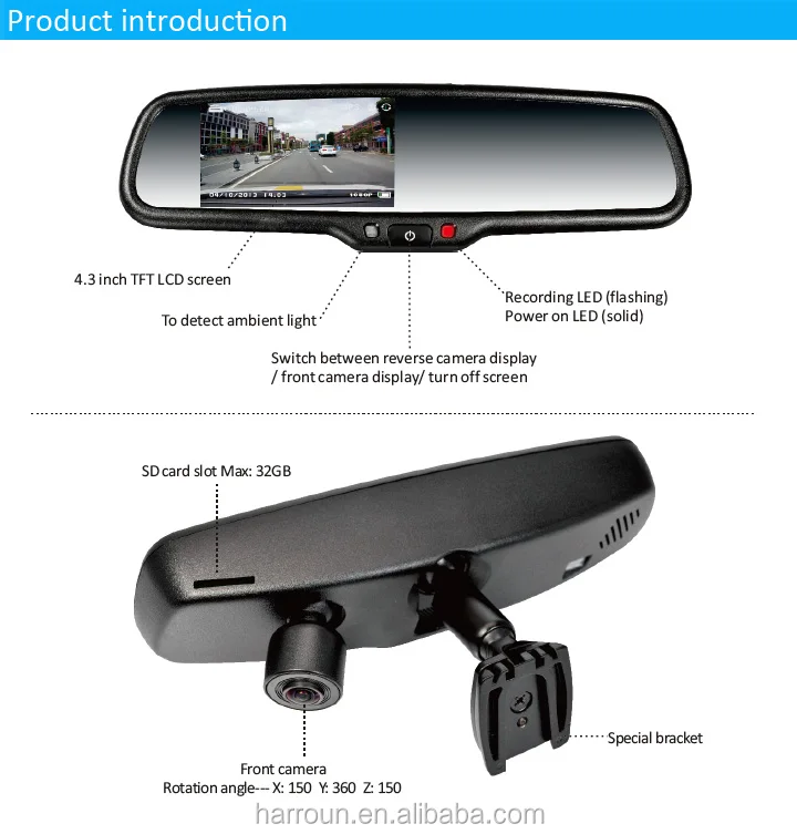 Rearview Mirror Car Recorder 1080p    -  10