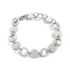 Paracord bracelet 316 stainless steel silver circle chain bracelet wholesale fashion jewelry