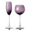 SGS Certificate Purple Colored Champagne Glass Flute with Clear Stem