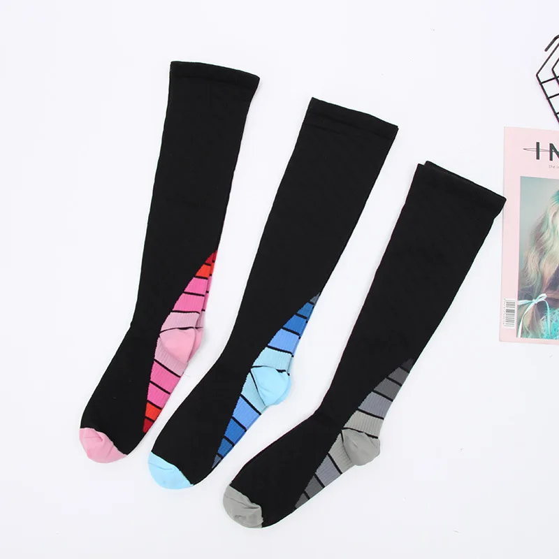 Gradient color breathable long-distance riding long stockings marathon running socks leggings compression socks