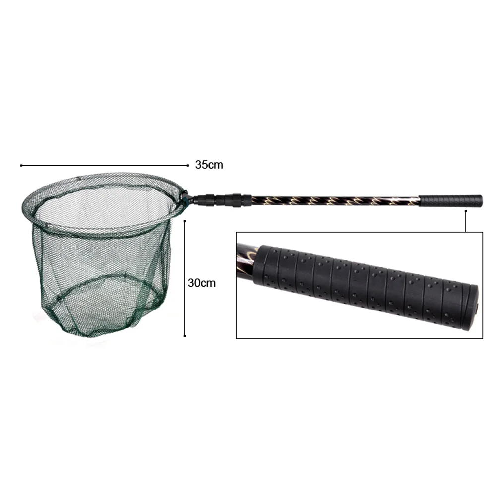 Peche Three Sections Telescopic Aluminum Alloy Hand Net Fishing Tackle