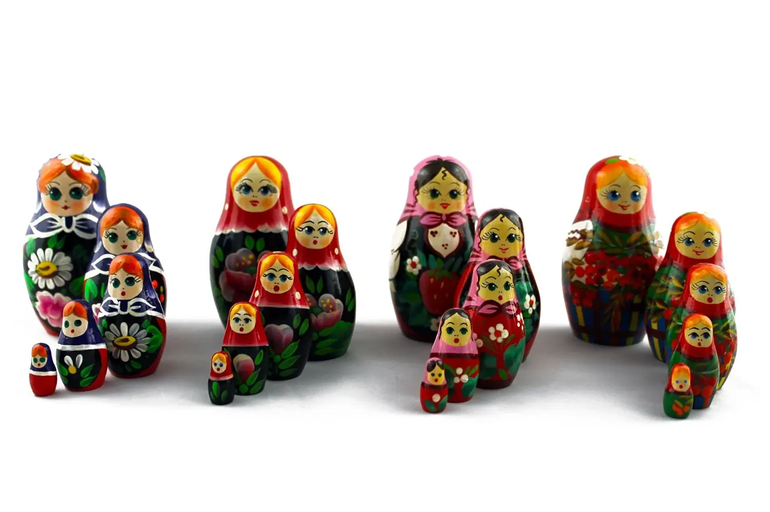 Lot 4 Matryoshka Russian Nesting Dolls Babushka Matreshka Babooshka 3 Pcs