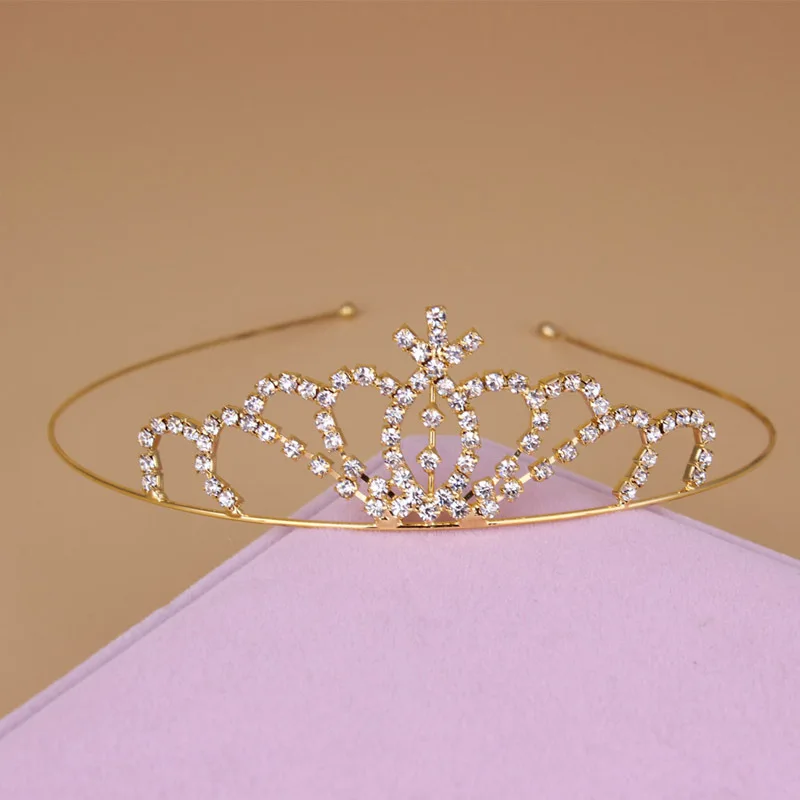 2015 Wholesale New Gold Plated Weddingbulk Princess Rhinestone Tiaras