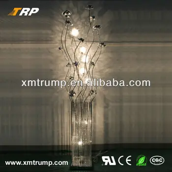 Silver Aluminum Decorative Light Modern Flower Vase Floor Lamp