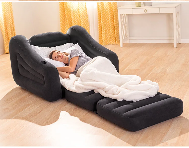 Intex 68565 Inflatable Sofa Bed Pull-out Single Seater Sofa Chair For