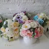 Soap flower factory direct artificial chrysanthemum rose sunflower arrangement in vase for home interior