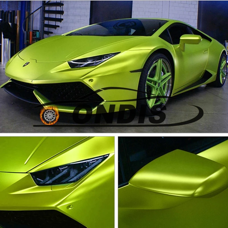 Wholesale 1.52*18m Size Car Adhesive Vinyl Rolls Orange Matte Chrome