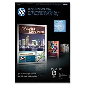 HP Brochure/Flyer Paper - For Laser Print - Letter - 8.50quot; x 11quot; - 52 lb - Matte, Ultra Smooth - 112 Brightness - 100 / Pack - White