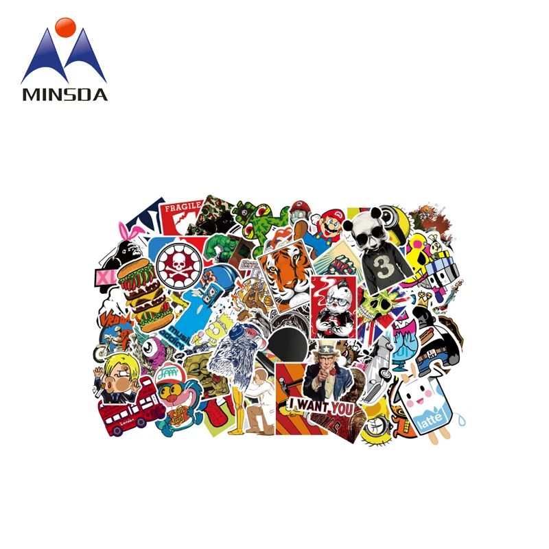 Custom Graffiti Skateboard Stickers Waterproof Die Cut Skateboard