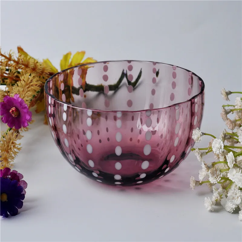 Wholesales glass candle jars dotted design home decoration