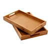 Healthy bamboo tray serving restaurant breakfast tray bed , hotel bamboo and wooden food serving tray with handle