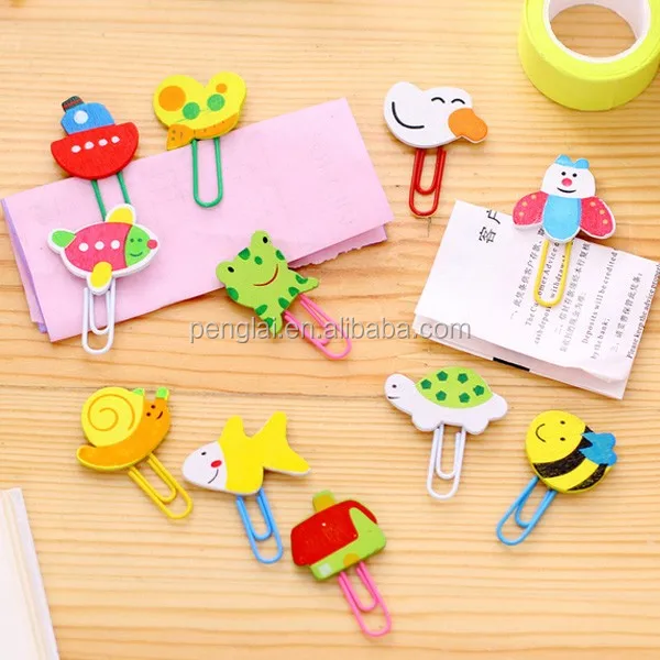 New Creative Diy Paper Clip Handmade Kids Cartoon Bookmarks In Playwood
