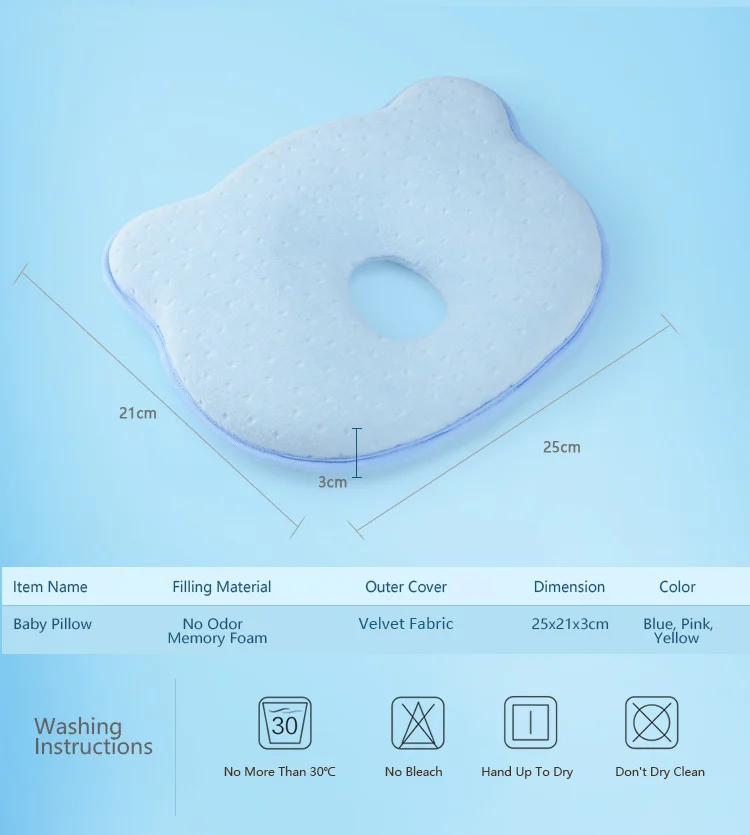 No Odor Memory Foam Baby Flat Head Pillow Baby Pillow.jpg