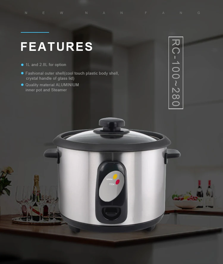 Low Price Straight Type Stainless Steel Mini Rice Cooker With 1l 1.5l 1