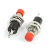 Red Cap SPST Momentary Mini Pushbutton Switch DC 50V 0.3A