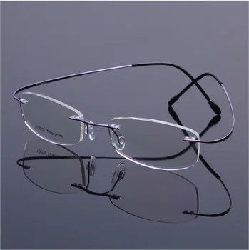 Rimless Titanium Glasses Frame Men Memory Eyeglass Frames - Buy Air ...