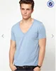 Clothing manufacturers custom mens deep v neck t-shirt