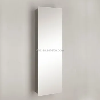Tall Bathroom Mirror Cabinet 1 Door Stainless Steel Wall Mounted