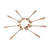 8PCs/ Set Cherry Blossoms Stainless Steel Tea Coffee Spoon Teaspoons Ice Cream Sugar Flatware Sliver Gold Kitchen Tableware